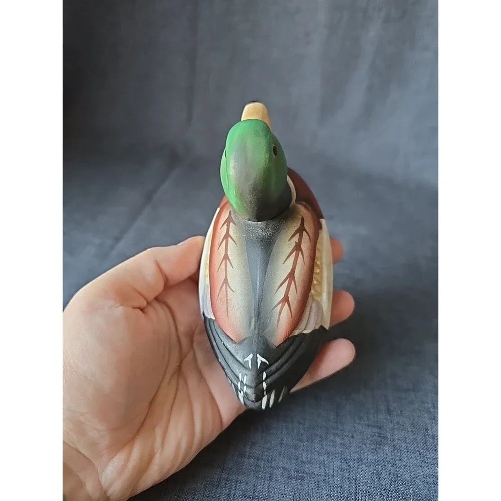 Vintage Jasco Lint Brush Mallard Duck Decoy Figurine Ceramic Mini Handpainted